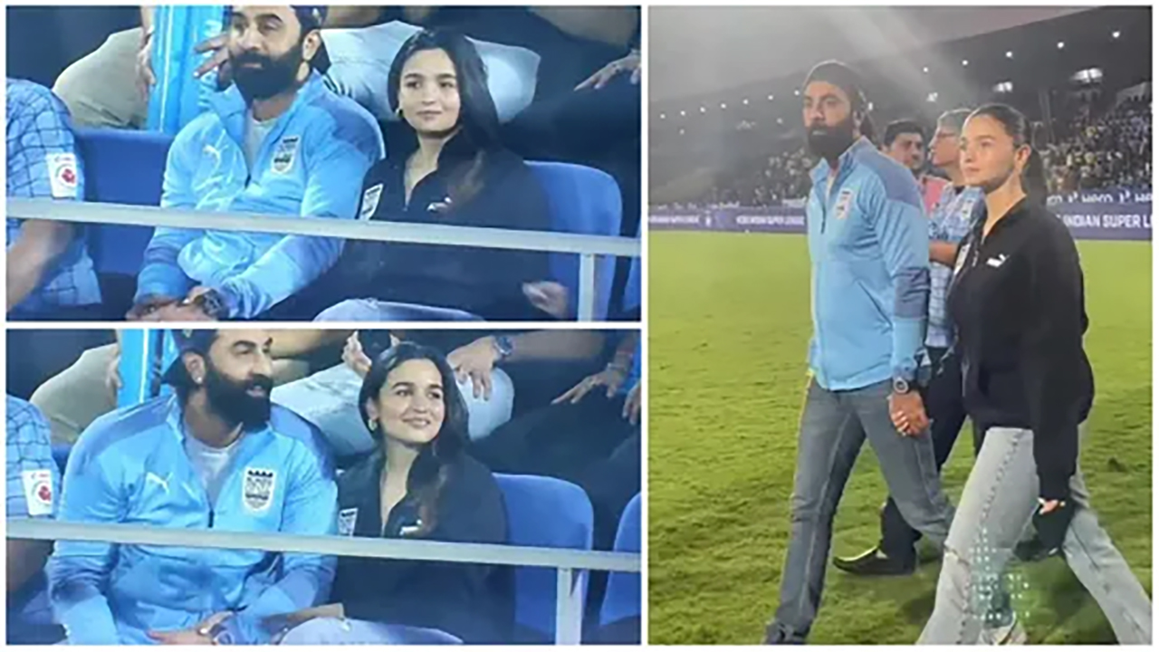 Alia and Ranbir Hold Hands During Mumbai City vs. Kerala Blaster Match; See How Cute They Look