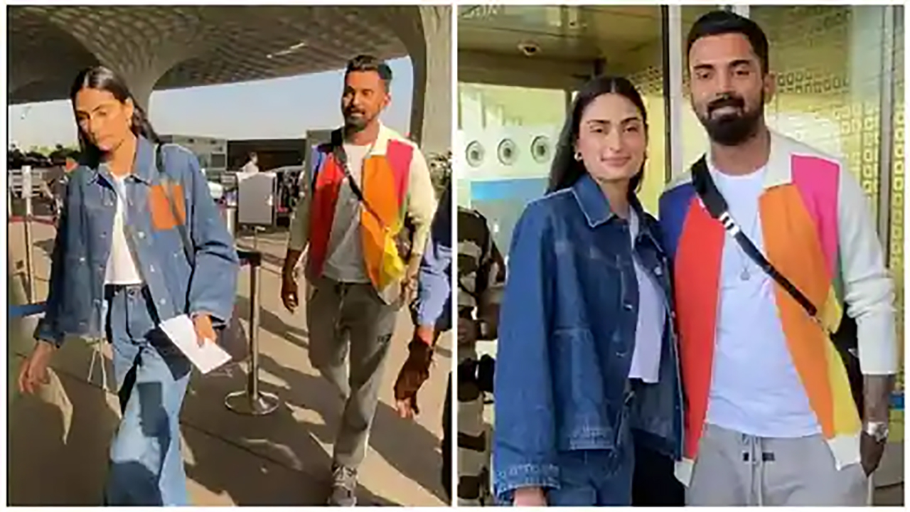 Athiya Shetty and KL Rahul were spotted at the airport on their way to Hardik Pandya and Natasa Stankovic’s marriage in Udaipur