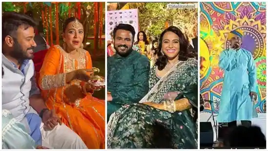 Swara Bhaskar & Fahad Ahmed shine in their sangeet pics