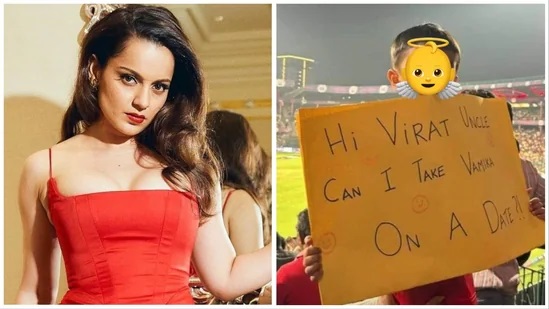 Kangana Ranaut has an interesting reaction to kid with viral ‘can I take Vamika on date?’ placard during IPL match