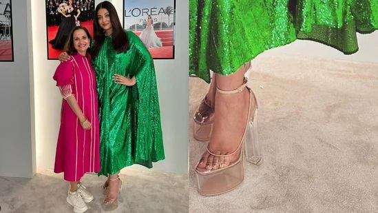 In the first look from Cannes 2023, Aishwarya Rai dazzles while sporting huge high heels