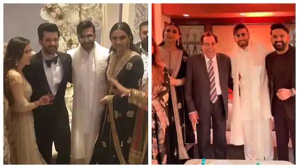 Ranveer Singh and Deepika Padukone grace Karan Deol’s wedding reception, sparking netizens’ reactions with their stylish attire