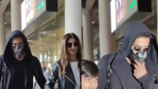 Raj Kundra faces severe trolling for his choice of mask when spotted at the airport with Shilpa Shetty