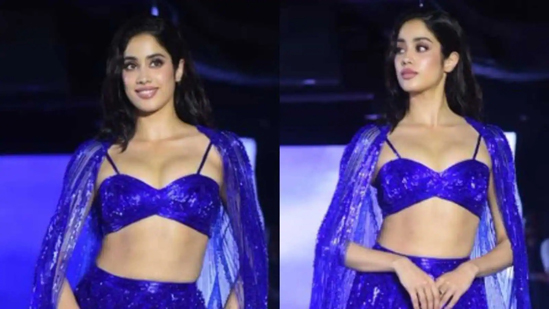 Netizens react to Janhvi Kapoor’s ramp walk in a royal blue lavish ensemble