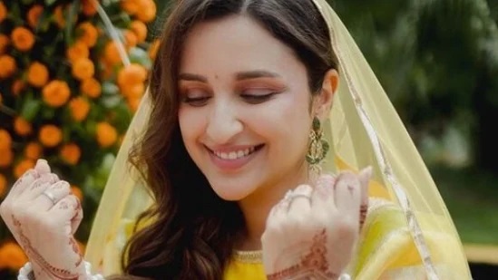 Parineeti Chopra shines in yellow at pre-wedding ceremony with couple’s initials on choora cover