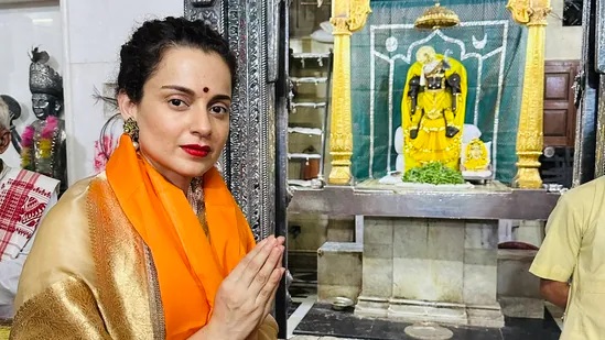 After ‘Tejas’ box office setback, Kangana Ranaut visits Dwarkadhish temple